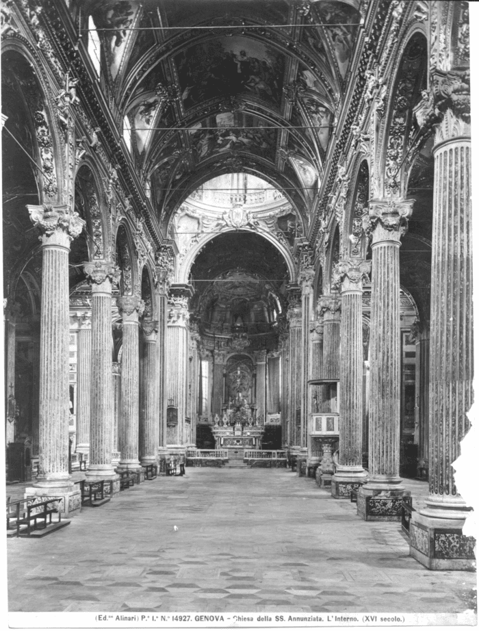 Genova - Chiesa della SS. Annunziata. L' Interno. (XVI secolo)