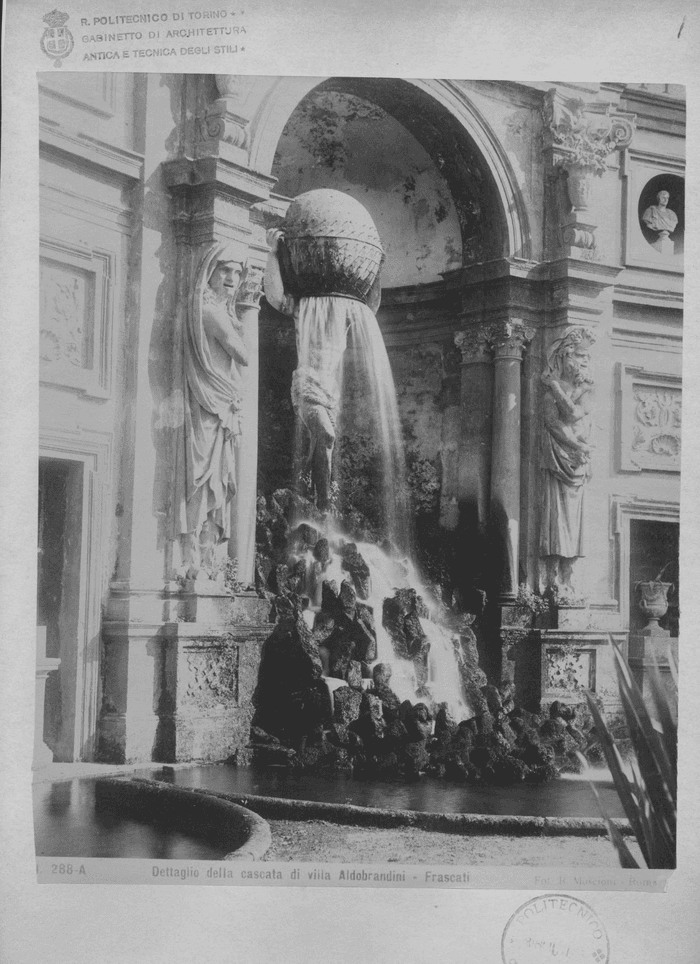 Dettaglio della cascata di villa Aldobrandini - Frascati