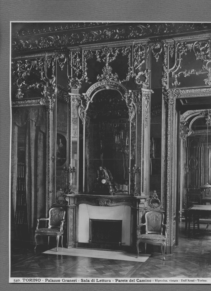 TORINO. Palazzo Graneri - Sala di Lettura - Parete del Camino