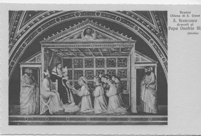 S. Francesco davanti al Papa Onofrio III (Giotto) (Firenze - Chiesa di S. Croce)