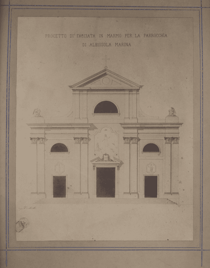 Progetto per la facciata in marmo per la parrocchia di Albisola Marina