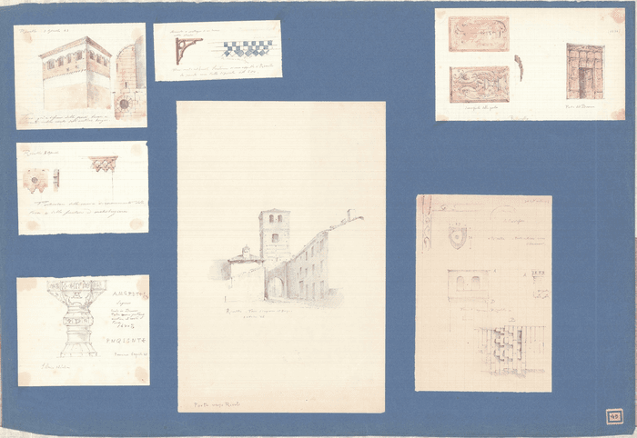 tav.43 - Revello, Fossano, Rivalta, edifici pubblici e particolari costruttivi