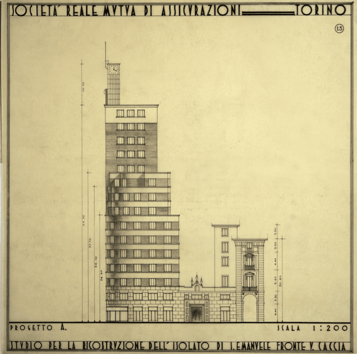 SOCIETA' REALE MUTUA DI ASSICURAZIONI - TORINO/STUDIO PER LA RICOSTRUZIONE DELL'ISOLATO DI S. EMANUELE 