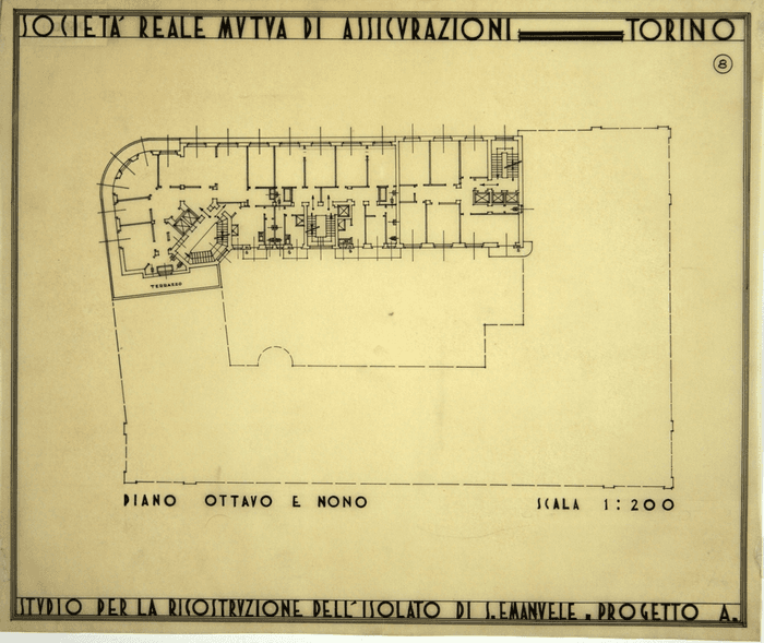 SOCIETA' REALE MUTUA DI ASSICURAZIONI - TORINO/STUDIO PER LA RICOSTRUZIONE DELL'ISOLATO DI S. EMANUELE - PROGETTO A