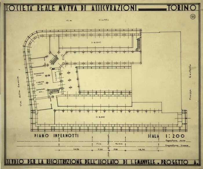 SOCIETA' REALE MUTUA DI ASSICURAZIONI - TORINO/STUDIO PER LA RICOSTRUZIONE DELL'ISOLATO DI S. EMANUELE - PROGETTO A