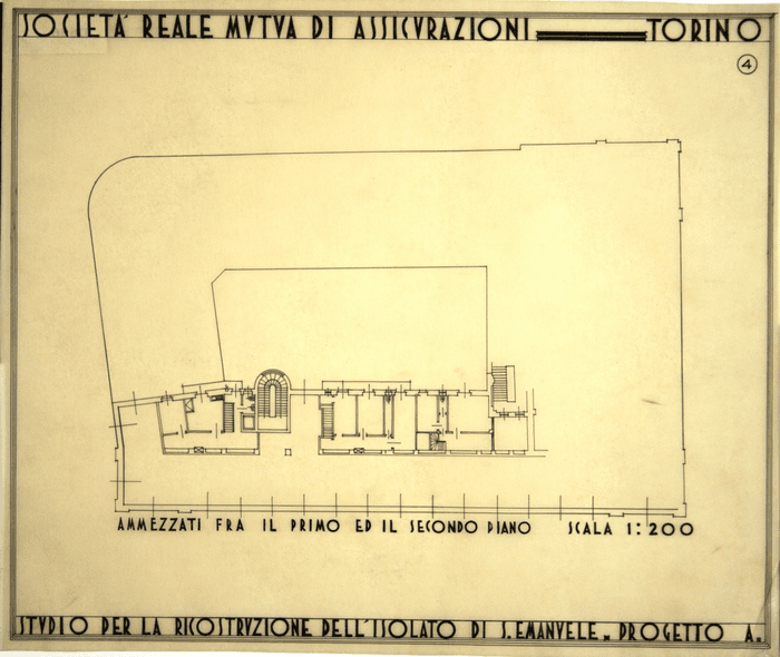 SOCIETA' REALE MUTUA DI ASSICURAZIONI - TORINO/STUDIO PER LA RICOSTRUZIONE DELL'ISOLATO DI S. EMANUELE - PROGETTO A