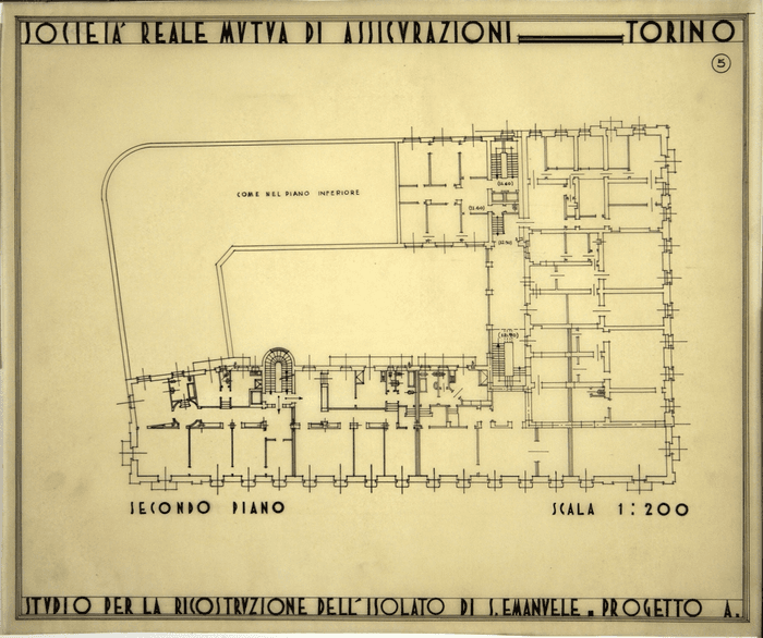 SOCIETA' REALE MUTUA DI ASSICURAZIONI - TORINO/STUDIO PER LA RICOSTRUZIONE DELL'ISOLATO DI S. EMANUELE - PROGETTO A