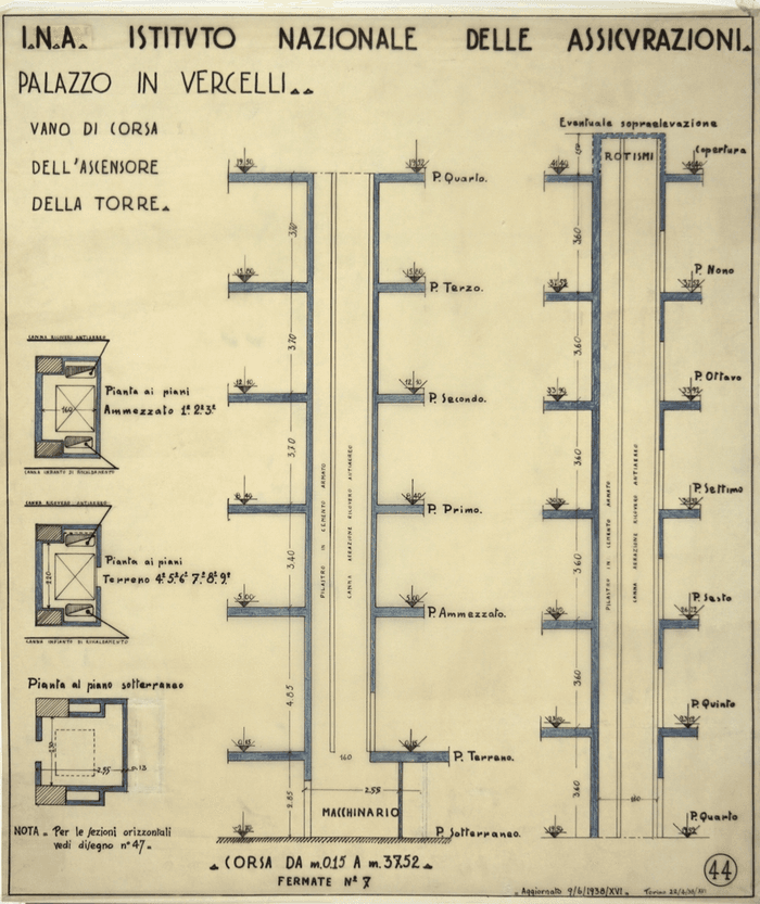 I.N.A. Istituto Nazionale delle Assicurazioni /Palazzo in  Vercelli