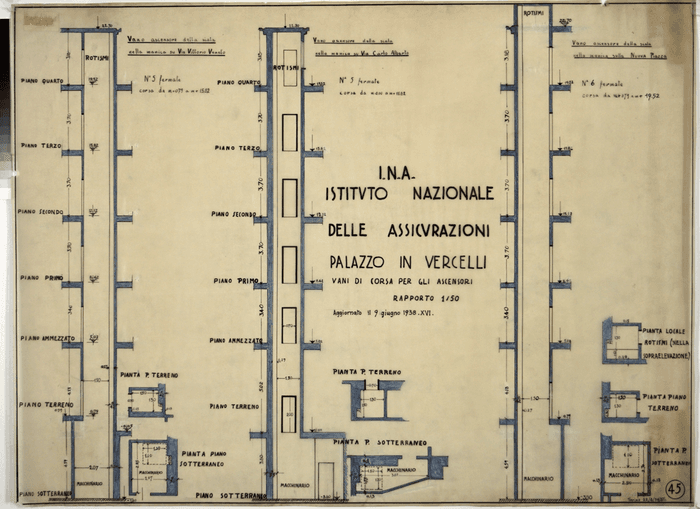 I.N.A. Istituto Nazionale/ delle Assicurazioni /Palazzo in  Vercelli