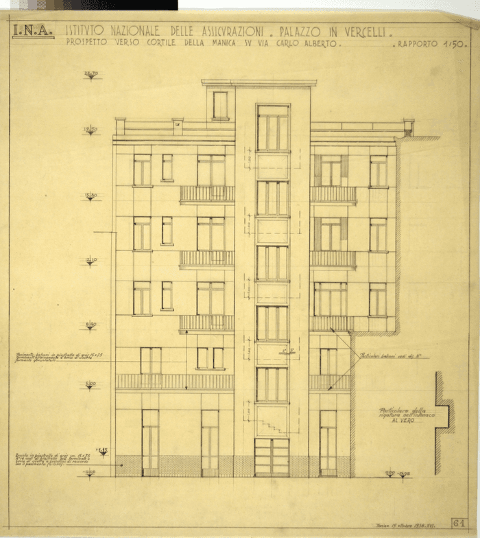 I.N.A. Istituto Nazionale delle Assicurazioni-Palazzo in Vercelli