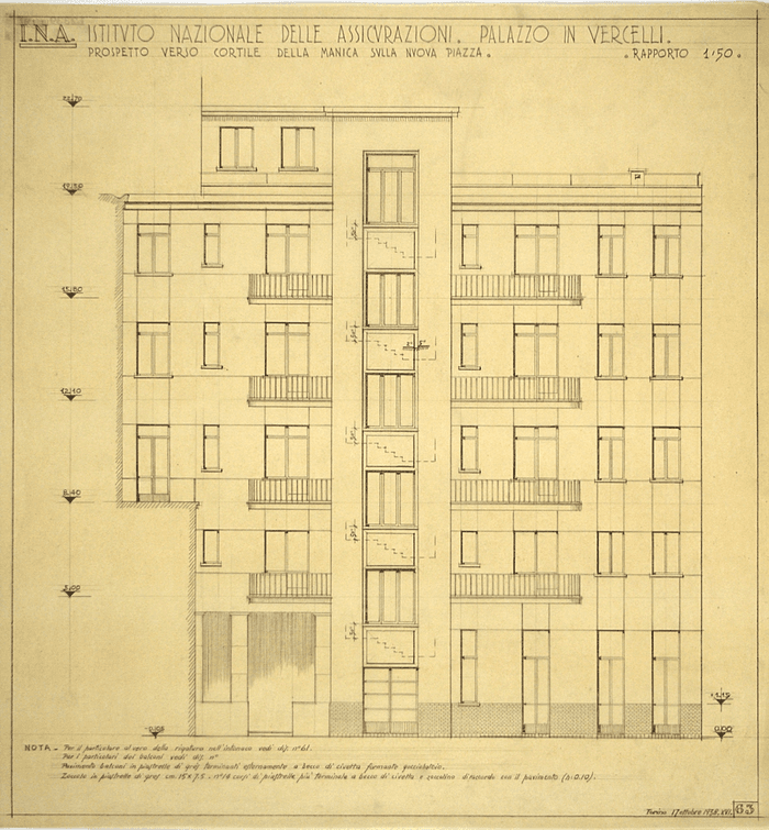 I.N.A. Istituto Nazionale delle Assicurazioni-Palazzo in Vercelli