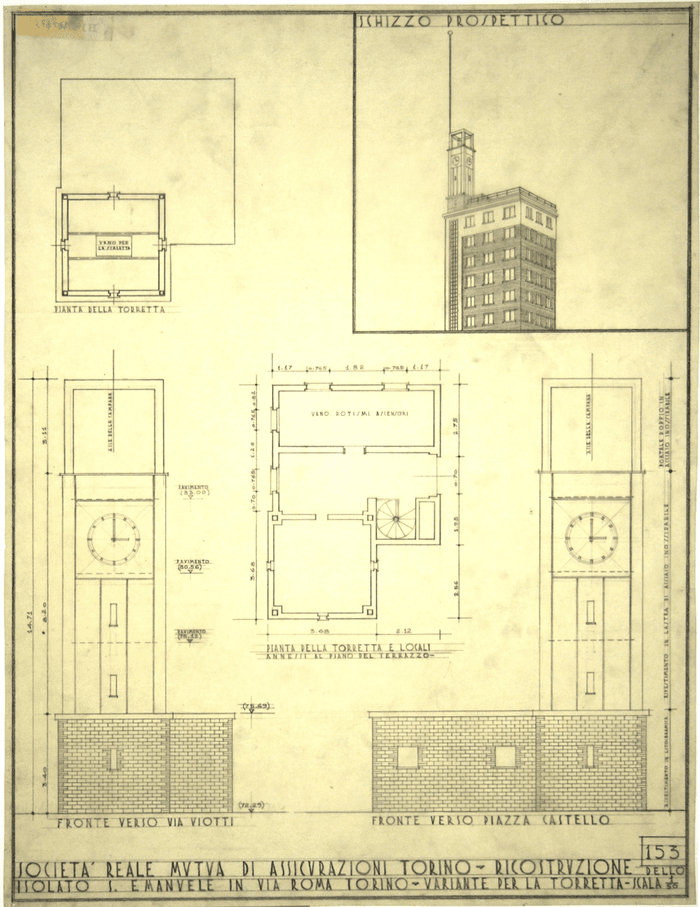 SOCIETA' REALE MUTUA DI ASSICURAZIONI - TORINO RICOSTRUZIONE DELL0/ISOLATO DI S. EMANUELE IN VIA ROMA A TORINO - VARIANTE PER LA TORRETTA