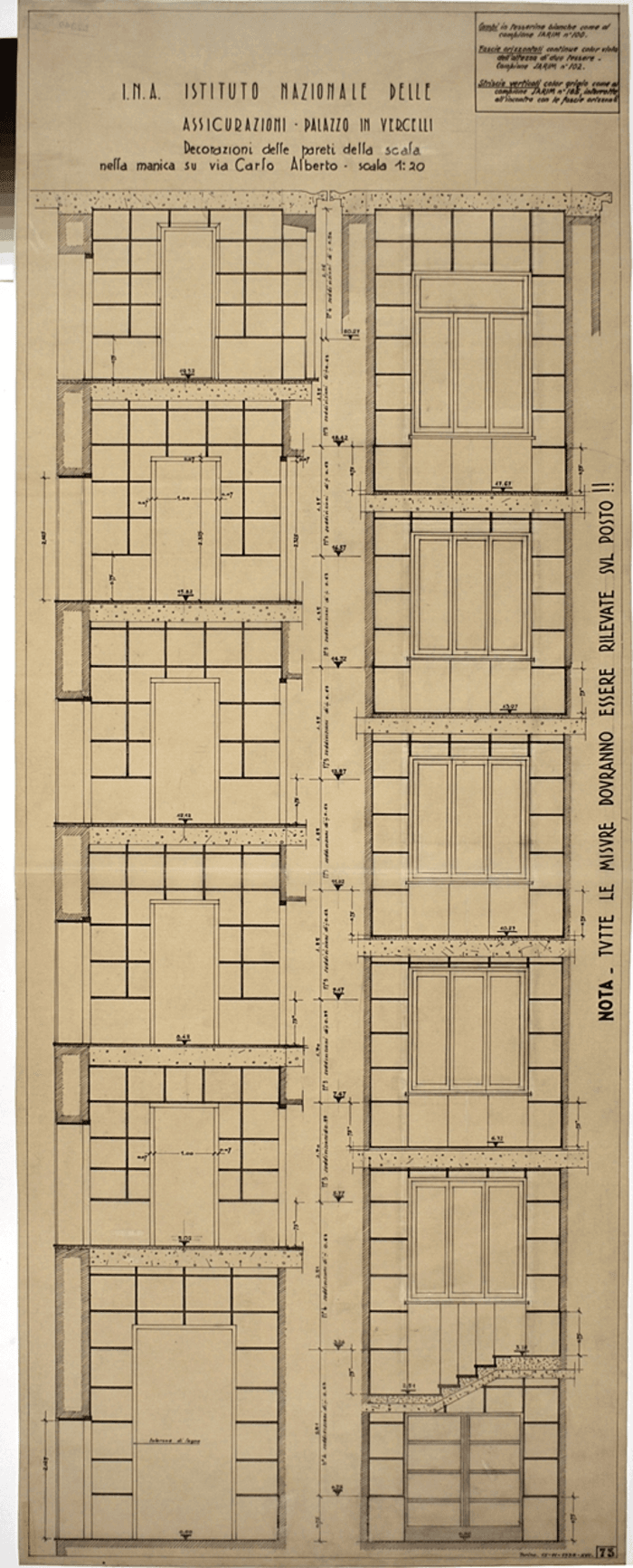 I.N.A. Istituto Nazionale delle / Assicurazioni. Palazzo in Vercelli