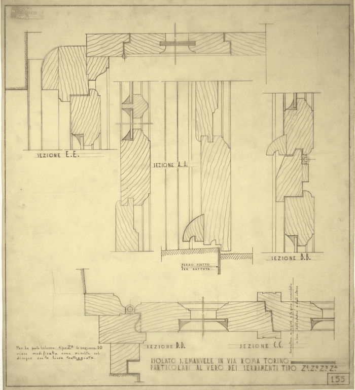 ISOLATO DI S. EMANUELE IN VIA ROMA TORINO/PARTICOLARI AL VERO DEI SERRAMENTI TIPO Z1 Z2 Z3 Z4