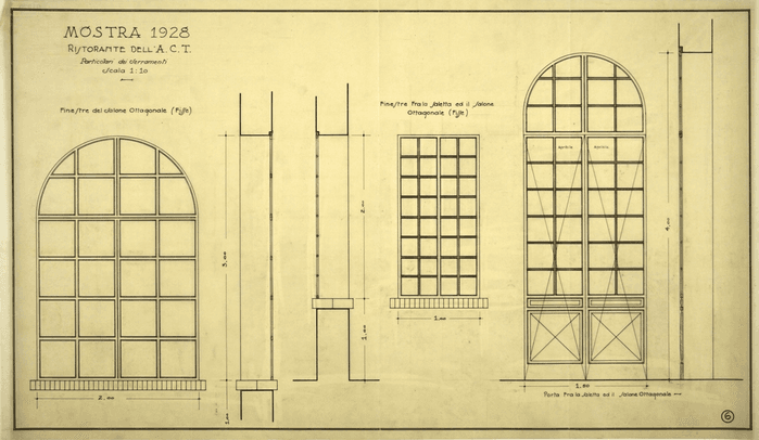 MOSTRA 1928/RISTORANTE DELL'A.C.T./Particolari dei serramenti