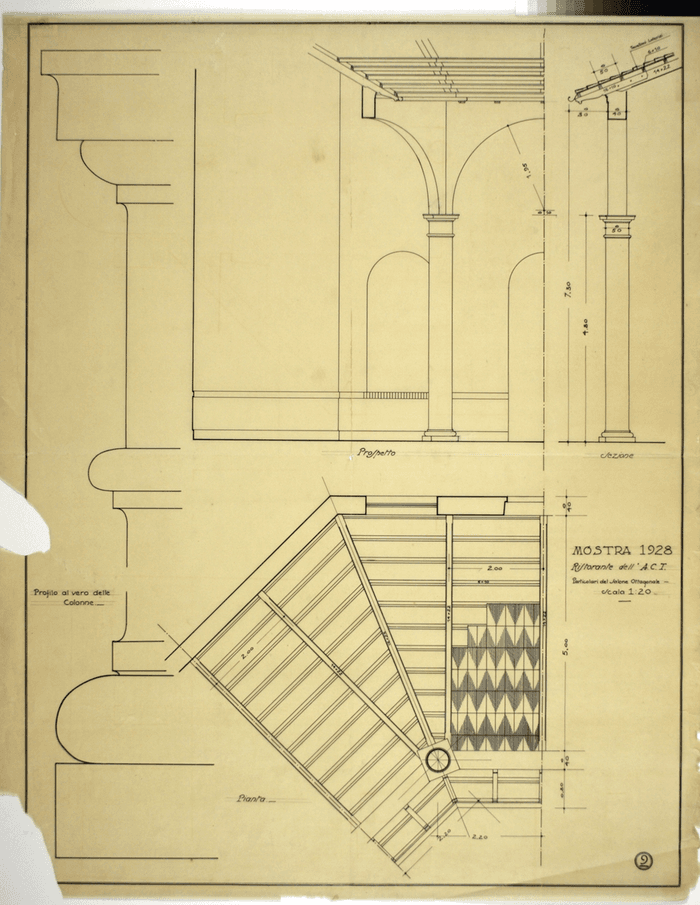 MOSTRA 1928/RISTORANTE DELL'A.C.T./Particolari del salone ottagonale