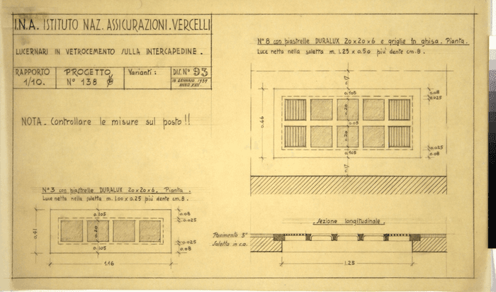 I.N.A. Istituto Naz. Assicurazioni Vercelli/Progetto n. 138