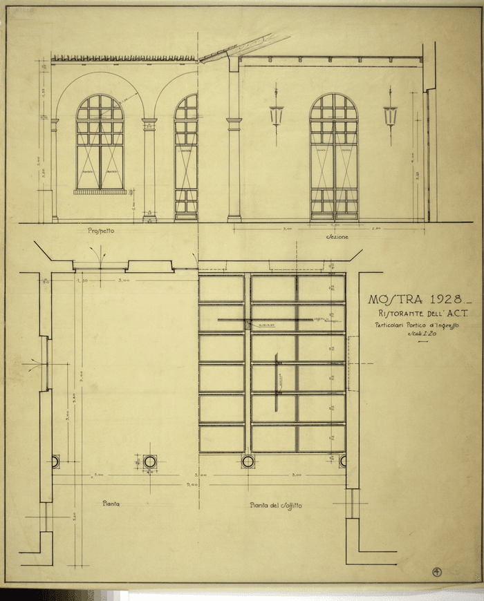 MOSTRA 1928/RISTORANTE DELL'ACT/Particolari portico d'ingresso