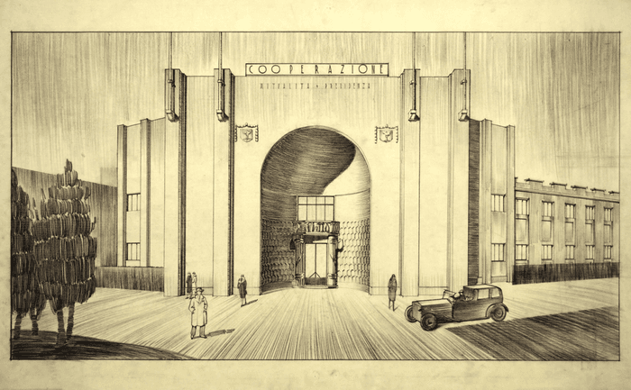 ESPOSIZIONE 1928 A TORINO - PADIGLIONE DELLA COOPERAZIONE MUTUALITA' E PREVIDENZA