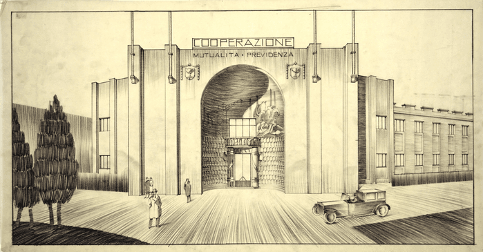 ESPOSIZIONE 1928 A TORINO - PADIGLIONE DELLA COOPERAZIONE MUTUALITA' E PREVIDENZA