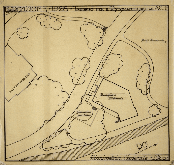 ESPOSIZIONE 1928 - TERRENO PER IL RISTORANTE DELLA ACT