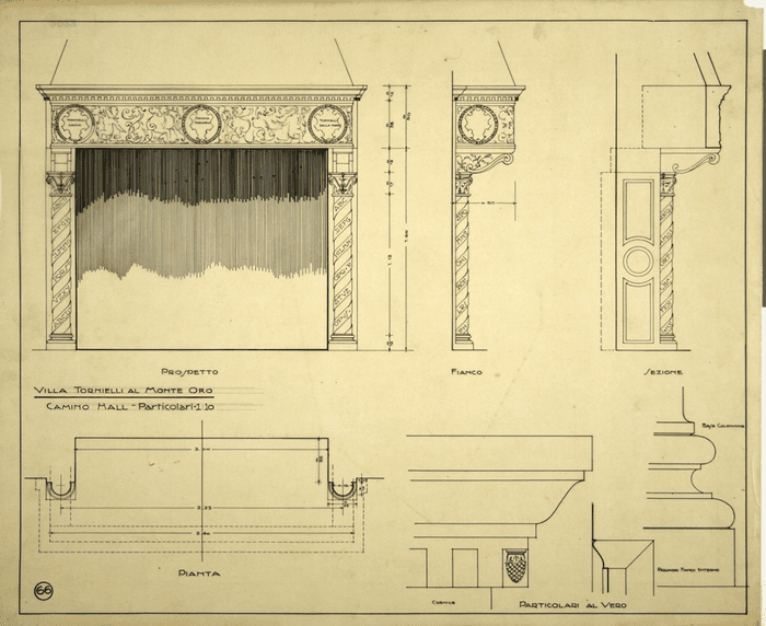 VILLA TORNIELLI AL MONTE ORO/CAMINO HALL - particolari 1: 10