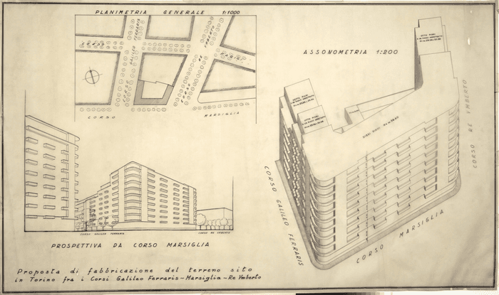 Proposta di fabbricazione del terreno sito/in Torino fra i corsi Galileo Ferraris - Marsiglia - Re Umberto