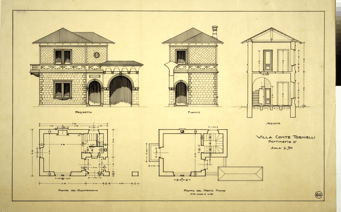 VILLA CONTE TORNIELLI/portineria/SCALA 1: 50