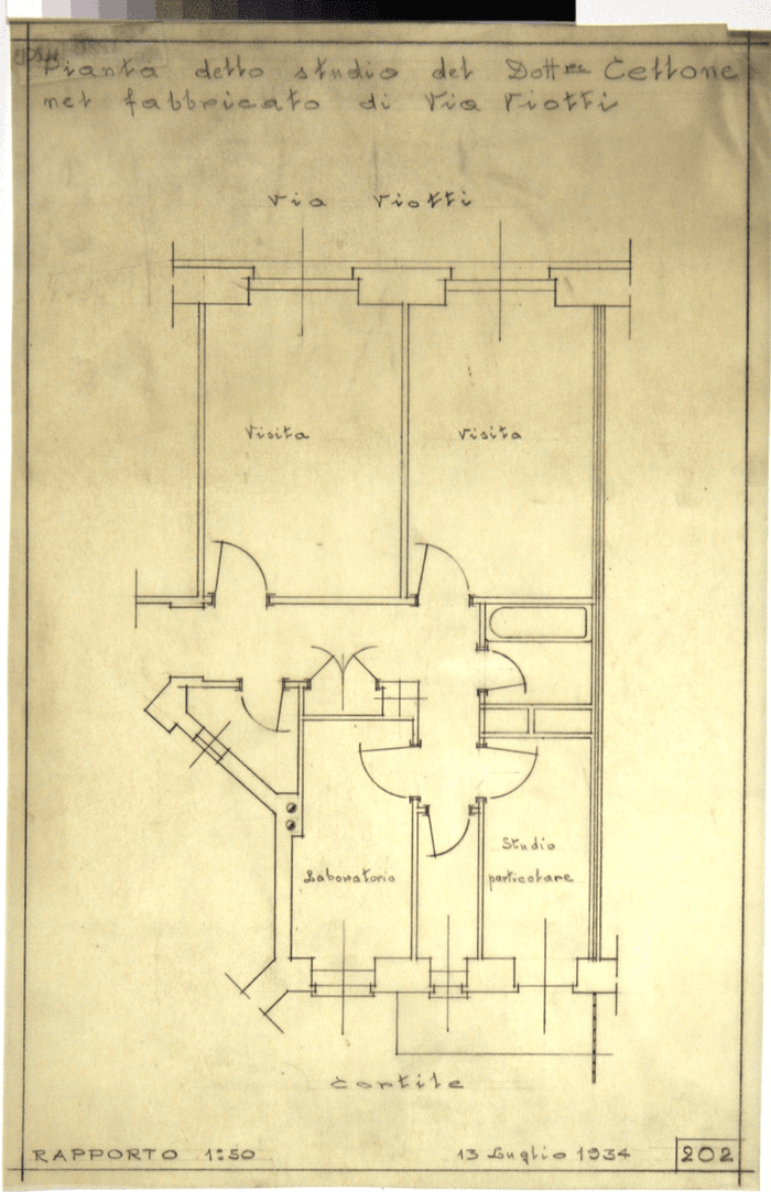 PIANTA DELLO STUDIO DEL DOTT.RE CELLONE/NEL FABBRICATO DI VIA VIOTTI