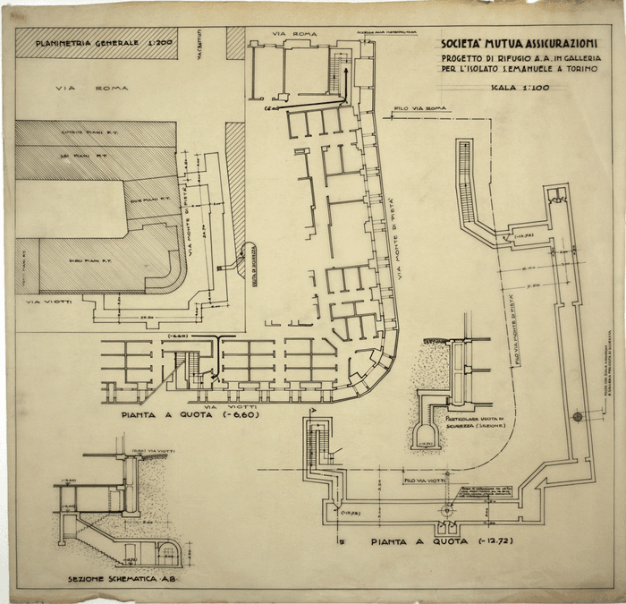 SOCIETA' MUTUA ASSICURAZIONI/PROGETTO DI RIFUGIO A. A. IN GALLERIA/PER L'ISOLATO S. EMANUELE A TORINO