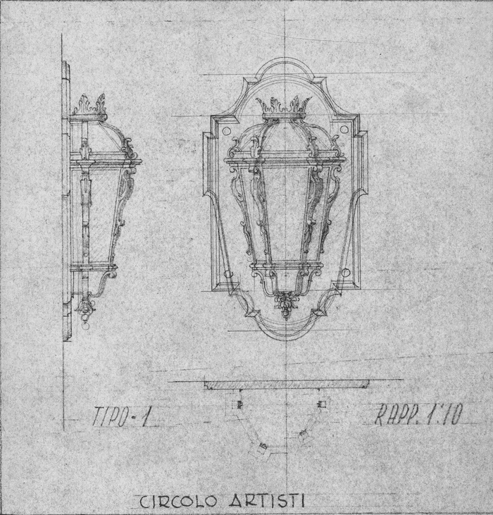 Circolo degli Artisti, lampada, Torino