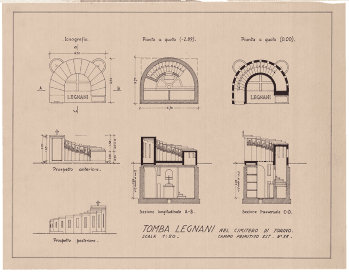 Tomba Legnani, cimitero Monumentale di Torino, Primitivo Est 35.