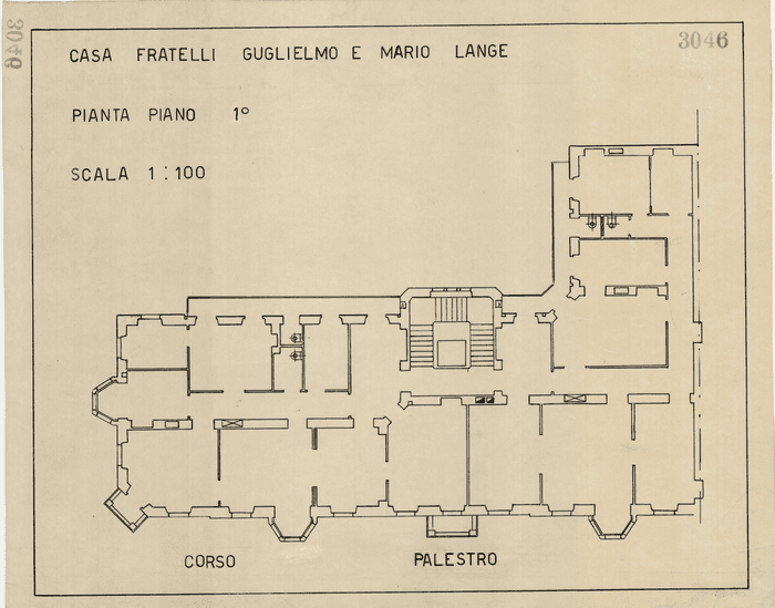 CASA FRATELLI GUGLIELMO E MARIO LANGE / PIANTA PIANO 1°