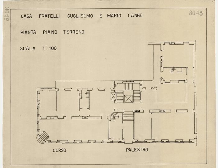 CASA FRATELLI GUGLIELMO E MARIO LANGE / PIANTA PIANO TERRENO