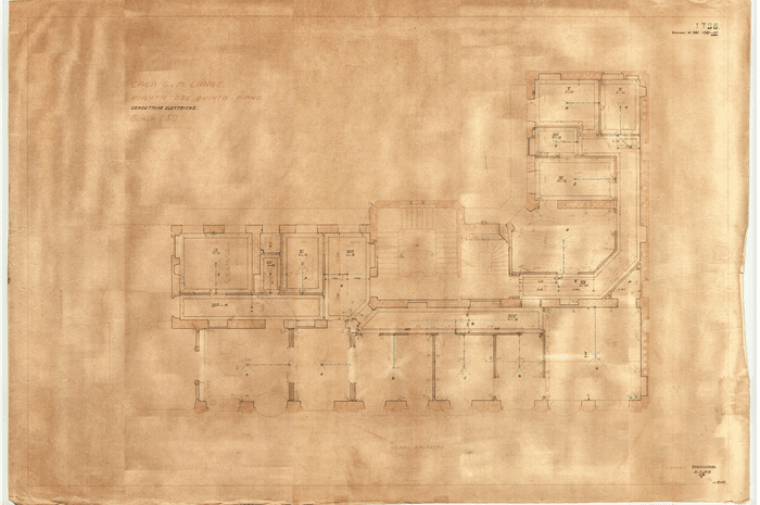 CASA G. e M. LANGE. / PIANTA DEL QUINTO PIANO / CONDUTTURE ELETTRICHE