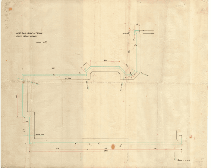 CASA G. e M. LANGE IN TORINO / PIANTA DELLA GRONDA