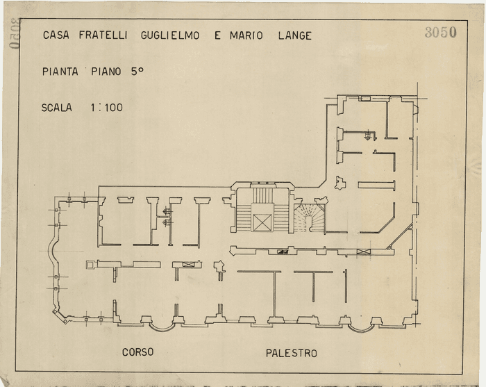 CASA FRATELLI GUGLIELMO E MARIO LANGE / PIANTA PIANO 5°