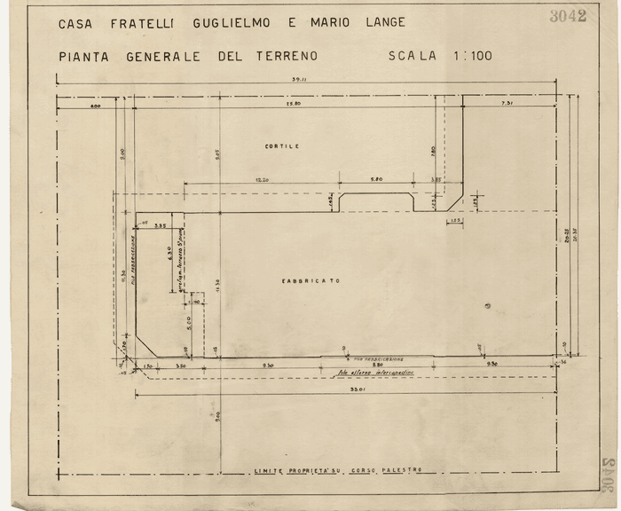 CASA FRATELLI GUGLIELMO E MARIO LANGE / PIANTA GENERALE DEL TERRENO