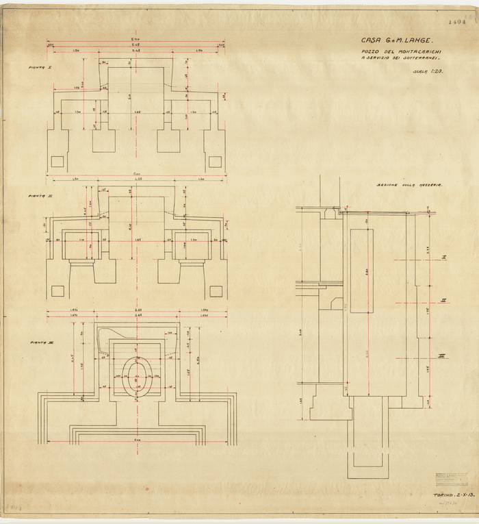 CASA G.e M. LANGE / POZZO DEL MONTACARICHI / A SERVIZIO DEI SOTTERRANEI