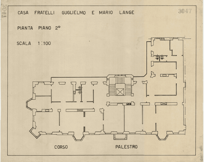 CASA FRATELLI GUGLIELMO E MARIO LANGE / PIANTA PIANO 2°