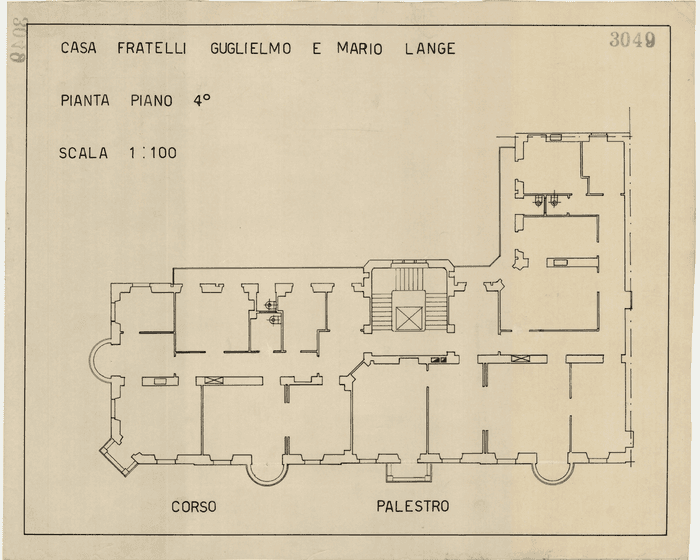 CASA FRATELLI GUGLIELMO E MARIO LANGE / PIANTA PIANO 4°