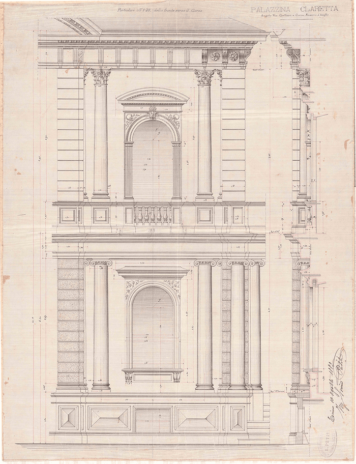 Palazzina Bonvicino già Claretta, corso Massimo d'Azeglio angolo via Bernardino Galliari, Torino