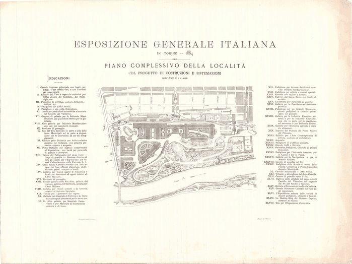 Esposizione generale italiana in Torino, corso Massimo d'Azeglio, via San Dalmazzo, via Antonio Meucci, Torino, 1884