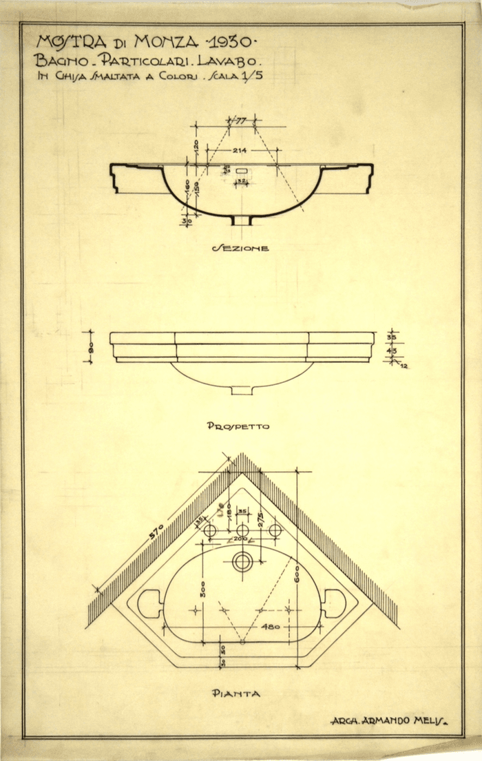 Mostra di Arti Applicate, Monza,l 1930. Locale lavabo.