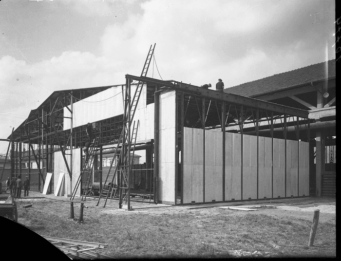 Hangar Saporito in costruzione, Savigliano