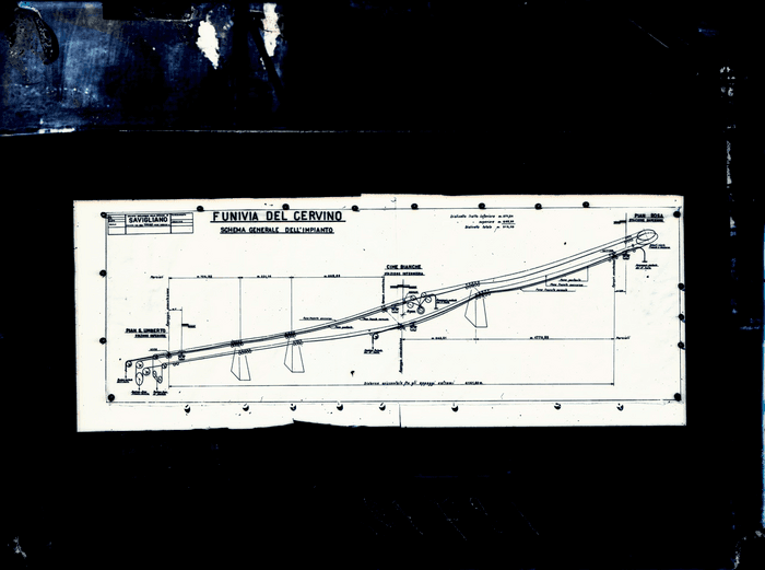 Schema generale dell’impianto di funivia del Cervino, riproduzione disegni 