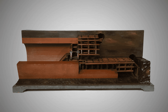 Modello di armatura per costruzione di volte in galleria (attacco in cunetta) 35x82x34 