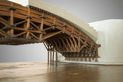 Modello del ponte Mosca esistente in Torino sul fiume Dora 
