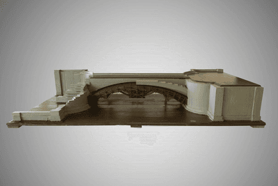 Modello del ponte Mosca esistente in Torino sul fiume Dora 