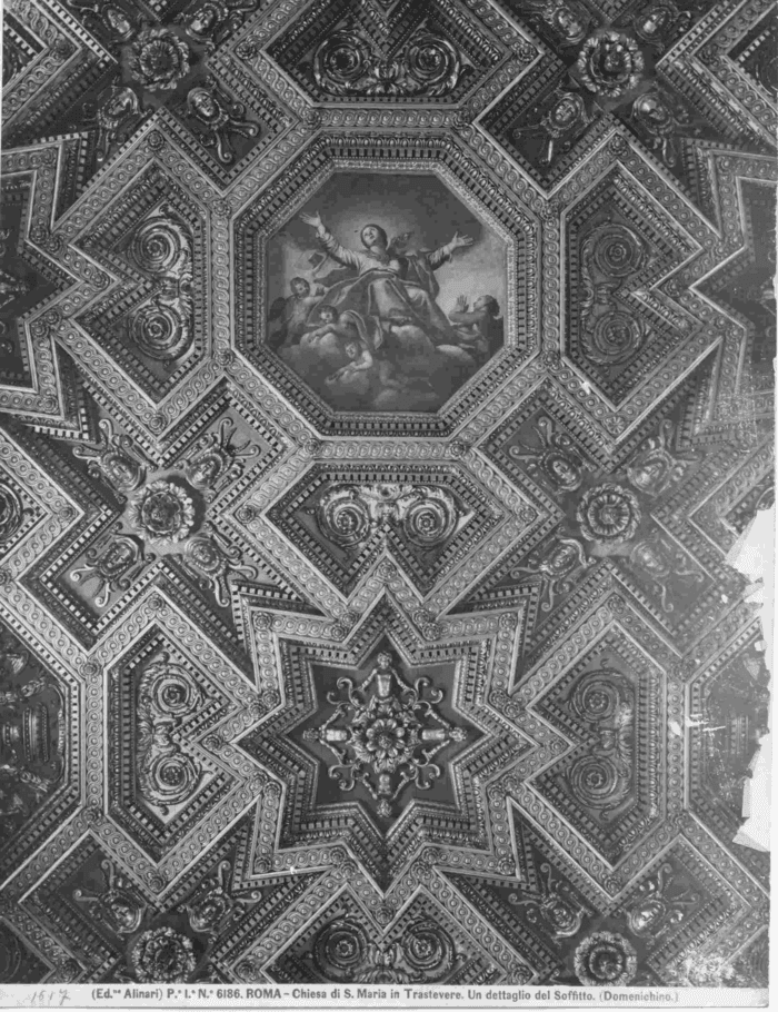 Roma - Chiesa di S. Maria in Trastevere. Un dettaglio del soffitto